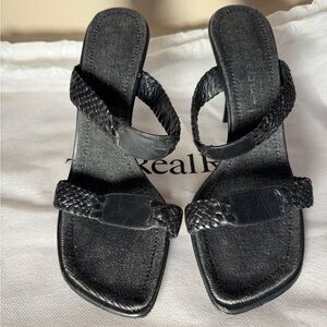 Casadei Black Textured Women's Sandals